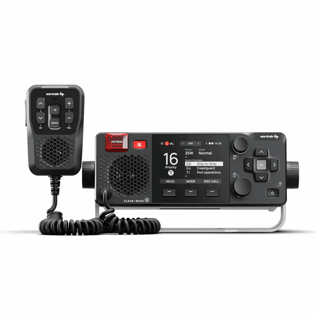 em-trak X100 combined Class D VHF, DSC, 5W AIS Radio